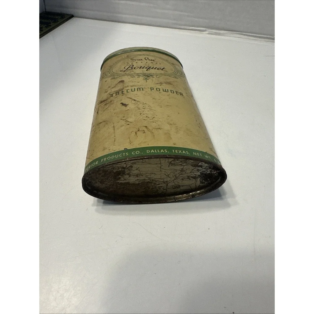 Vintage Sue Pree Bouquet Talc‎ Powder 6 oz tin